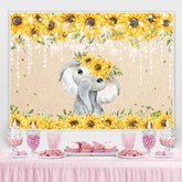 Sonnenblume Elefant Gold Funkeln Beleuchtung babydusche Hintergrund